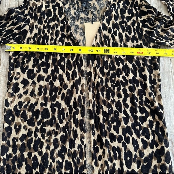HALOGEN Leopard Print Linen Blend Long Line Cardigan SZ XS Long Sleeve NWT $69 - Picture 10 of 10